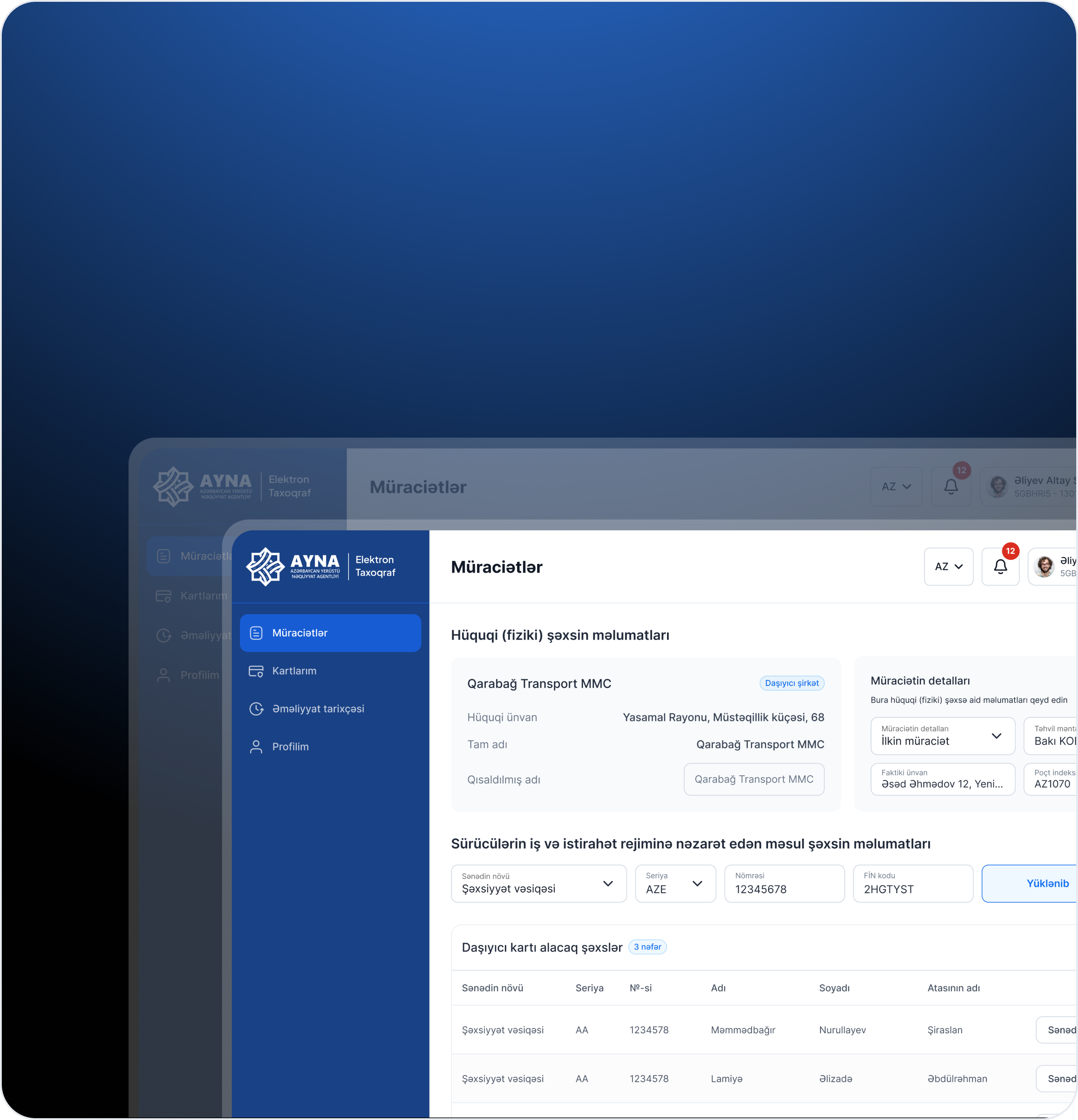 AYNA – Elektron Taxoqraf altsistemi  